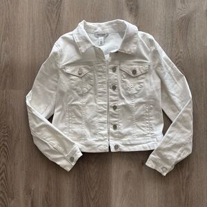 White House black market white denim jacket